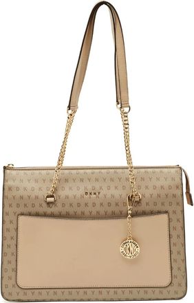 DKNY Borsa tote con monogramma e placca logo - Toni neutri