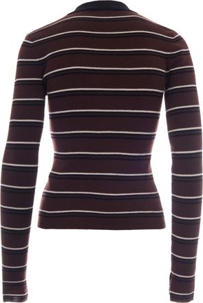 Ganni Womens Polo Ribbed Merino Multicolour Wool Jumpers Sweater