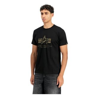 Alpha Industries Alpha Industries, T-Shirts, male, Black, Size: XL Basic Big Logo Effect Print T-Shirt