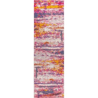 Jonathan Y Designs Contemporary POP Modern Abstract Brushstroke Area Rug in Pink/cream at Nordstrom, Size 4Ft 0In X 6Ft 0In