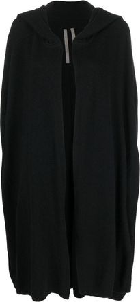 Rick Owens hooded knitted cardi-coat - women - Wool/Cashmere - L - Black