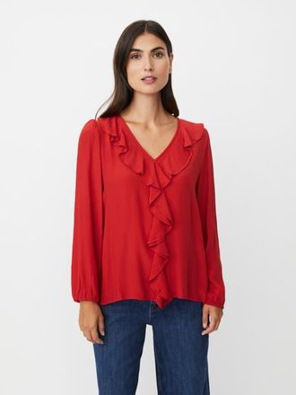Masai Mabeauna Ruffled V-Neck Blouse in Scarlet Sage at Nordstrom, Size X-Large