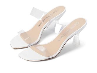 Stuart Weitzman Kristal Clear Sandal Womens Shoes Clear/White : 9.5 B, Synthetic