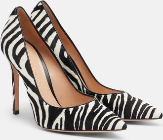 Gianvito Rossi Gianvito zebra-print calf hair pumps