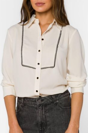 Velvet Heart Avianna Long Sleeve Blouse In Ivory