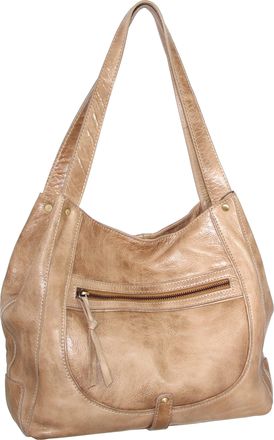 Nino Bossi Vintage Leather Organizer Satchel in Beige