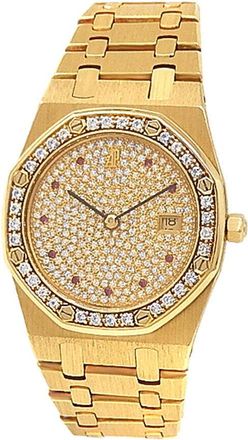 Audemars Piguet Pre-owned Audemars Piguet Royal Oak Quartz Diamond Mens Watch 56342BA/Z/0789BA/03