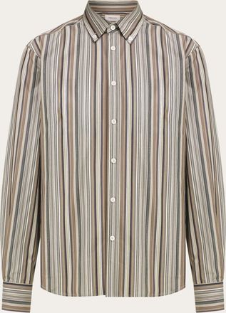 Ferragamo Uomo Camicia botton down Beige