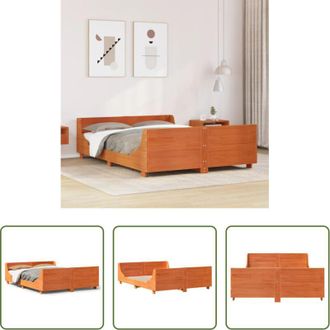 vidaXL vidaXL Letto in pino - Letto senza Materasso Marrone Cera 120x190 cm in Legno di Pino