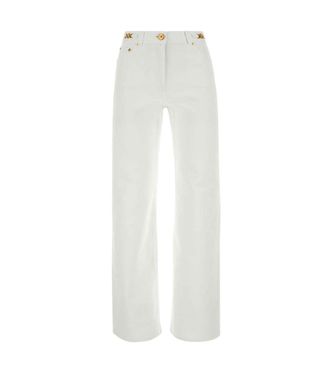 Versace White Straight Flat Front Pant