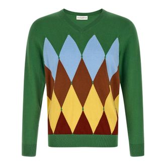 Ballantyne V-neck Knitwear - male - Ballantyne - V-neck Knitwear - Green - 3XL - Knitwear