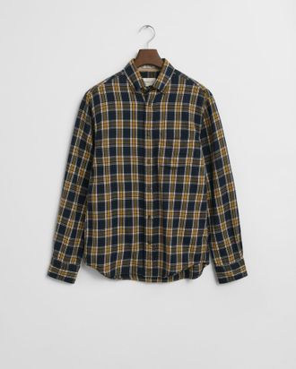GANT Karohemd GANT REG WINDBLOWN FLANNEL CHECK SHIRT, Damen, Gr. XXL, N-Gr, evening blau, Web, Obermaterial: 100% Baumwolle, gemustert, kariert, mehrfarbig
