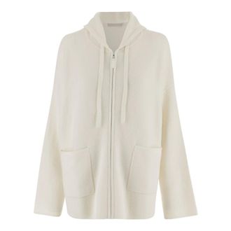 Allude Truien & Vesten, Dames, Wit, XS, Wol, Wool and Cashmere Hoodie