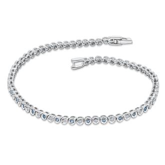 The Diamond Store 0.44ct Tanzanite and 0.35ct Lab Diamond Bracelet in 925 Sterling Silver