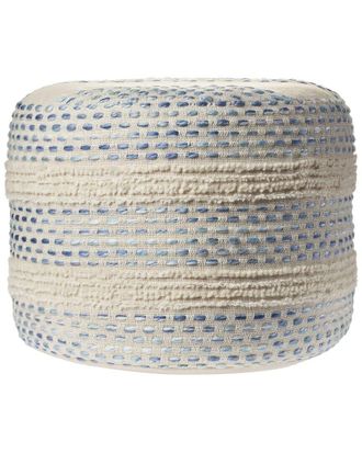 LR Home Lr Home Evelyn Blue/Natural Striped Hand-Woven Ottoman Pouf