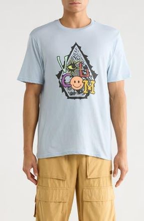 Volcom Psychosis Short Sleeve Graphic T-Shirt in Carolina Blue Heather at Nordstrom Rack, Size Medium
