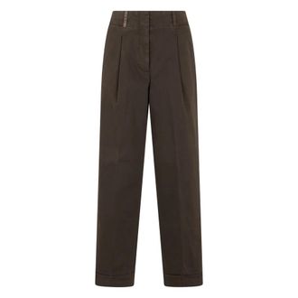 PESERICO Broeken - Dames - Straight fit broeken - Bruin - M - Broeken