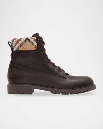 Burberry Men & apos;s Durham Leather Lace-Up Boots