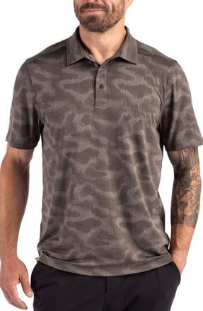 Cutter & Buck Epic Comfort Camo Regular Fit Polo in Elemental Grey at Nordstrom, Size Xxx-Large