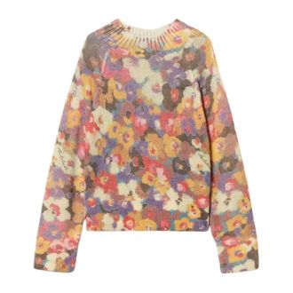 Twinset Round-neck Knitwear, female, Multicolor, Size: S Floral Print Wool Sweaters