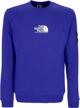 The North Face Blauw Crewneck Sweatshirt met Logo Patch - Heren - Sportshirts - Blauw - XL - Katoen - Fitness