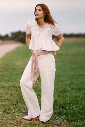 Mother Chisel Sneak High-Rise Wide-Leg Jeans