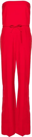 Valentino Garavani strapless straight-leg wool jumpsuit - women - Wool/Silk - 40 - Red