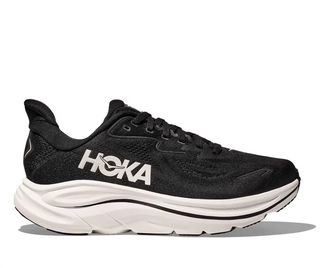 Hoka One One Mens Clifton 10 Running Shoes - Extra Wide In Black/white