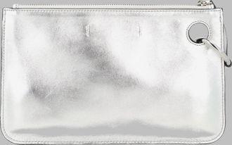 J.W.Anderson Womens Leather Pouch Silver Clutch Bags