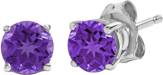 House of Brilliance Haus Of Brilliance Colorful Gemstones 14K 1.10 Ct. Tw. Amethyst Stud Earrings