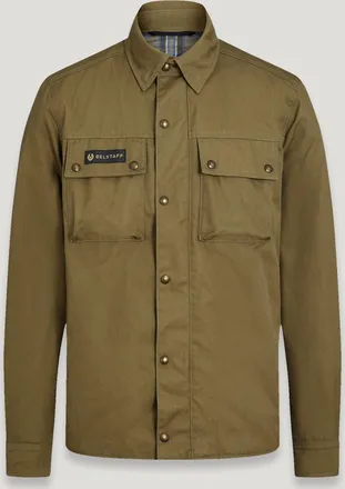 Belstaff Camisa Mansion Para Hombre Loneta De Algod&oacute;n y Poli&eacute;ster Oliva 2xl