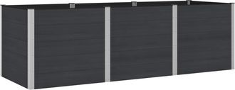 vidaXL Arriate Elevado Negro 300 X 100 X 91 Cm Wpc Y Aluminio Vidaxl