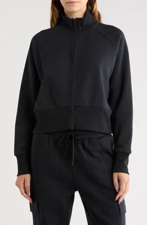 Zella Feather Fleece Track Jacket in Black at Nordstrom Rack, Size X-Small