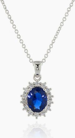 Cachet London Womens Cachet London Dacia Silver Sapphire Pendant - Silver/Blue