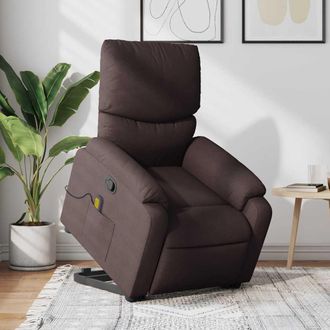 vidaXL Vidaxl - Silla De Masaje Reclinable De Pie De Tela Marr&oacute;n Oscuro