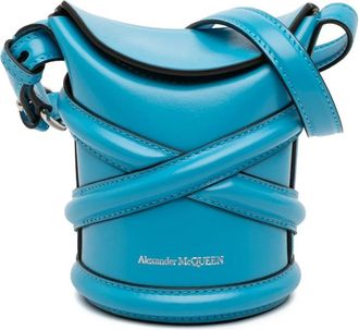 Alexander McQueen Pre-owned Bucket Bags, female, Blue, Size: ONE SIZE Pre-owned The Curve Bucket Bag