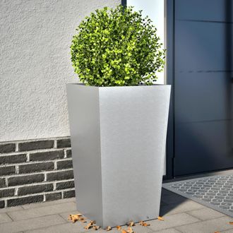 Berkfield Home Garden Planters 45x45x75 cm 2 pcs Galvanised Steel in Grey | Size: 45 x 45 x 75 cm