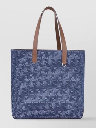 Fendi denim logo-jacquard tote bag