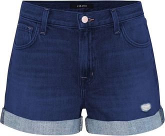 J Brand Johnny Mid Rise Shorts In Blue