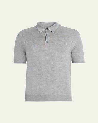 Loro Piana Mens Sottile Short-Sleeve Polo Sweater