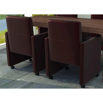 vidaXL Vidaxl - Sillas De Comedor 2 Unidades Cuero Sint&eacute;tico Marr&oacute;n