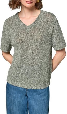 DKNY Cotton Blend V-Neck Sweater in Verde Multi at Nordstrom, Size X-Large