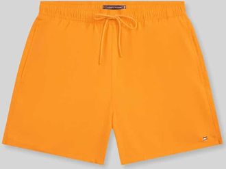 Tommy Hilfiger Regular Fit Badeshorts mit Logo-Stitching in Apricot, Gr&ouml;&szlig;e XXL