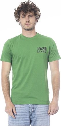 Cavalli Groen Katoenen Heren T-Shirt - Heren - T-shirts - Groen - M - Katoen - Tops