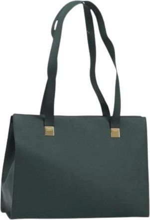 Celine Pre-owned Tote Bags, female, Green, Size: ONE SIZE Pre-owned Leather Tote Bag