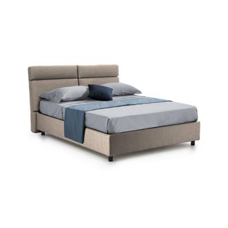 Dmora Cama Doble Ator, Cama Tapizada Desenfundable, Contenedor Hecho En Italia, Tama&ntilde;o De Colch&oacute;n 160x200 Cm, Gris Taupe Taupe