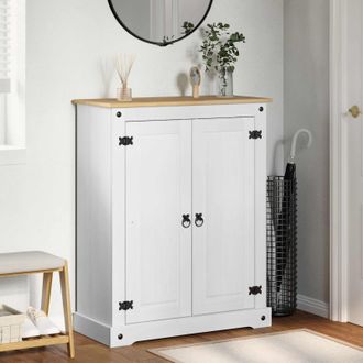 vidaXL Vidaxl Mobile Per Scarpe Bianco 86 X 38,5 X 108 Cm Pino Massello