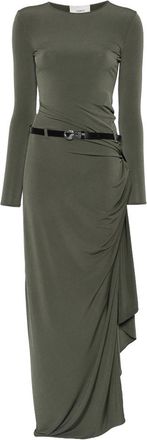 Coperni Draped Maxi Dress In Green Fabric