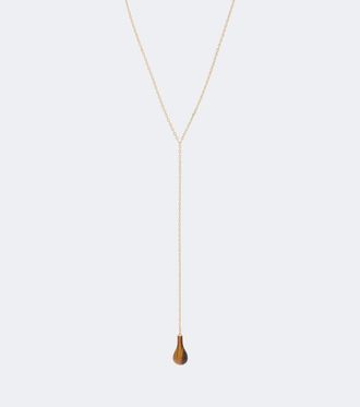 Toteme Collar Tigers Eye chapado en oro de 18 ct adornado