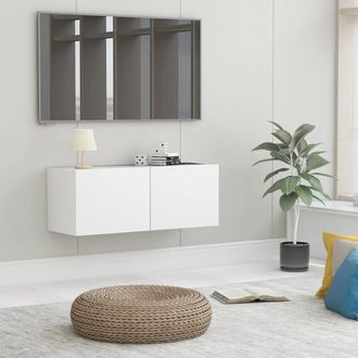 vidaXL Vidaxl - Mobile Porta Tv Bianco 80x30x30 Cm In Legno Multistrato